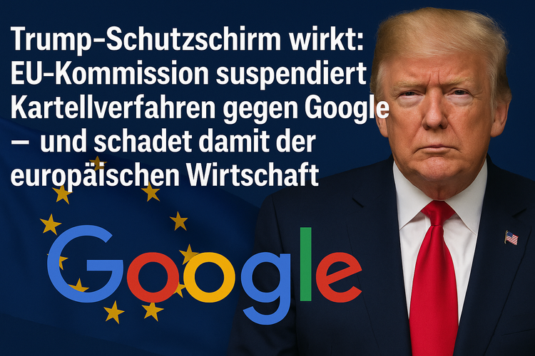 Trump-Schutzschirm wirkt: EU-Kommission suspendiert Kartellverfahren gegen Google – und schadet damit dem fairen Wettbewerb in Europa